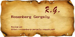Rosenberg Gergely névjegykártya